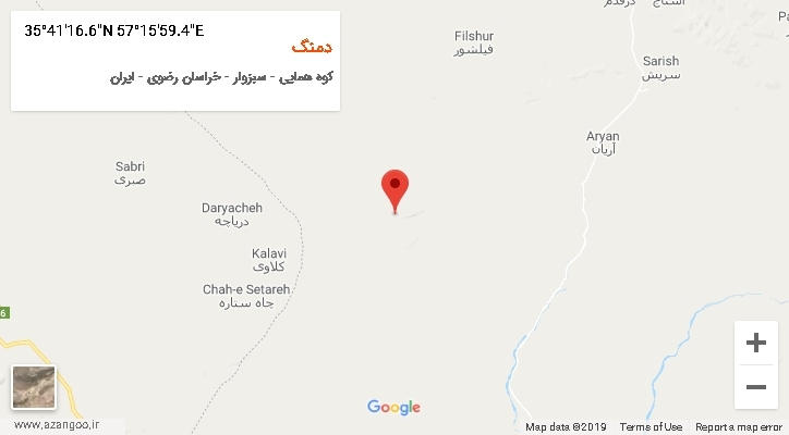 روستای دمنگ بر روی نقشه