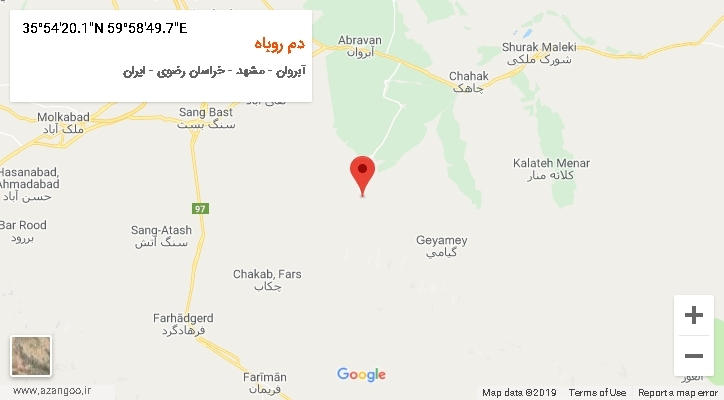 روستای دم روباه بر روی نقشه