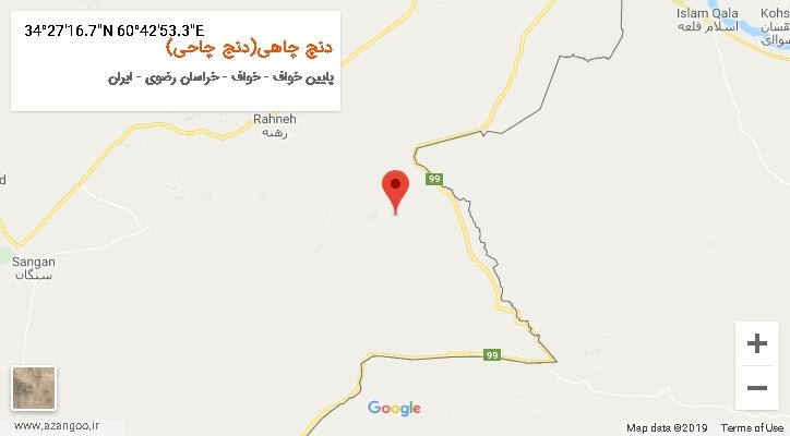 روستای دنچ چاهی(دنج چاحی) بر روی نقشه