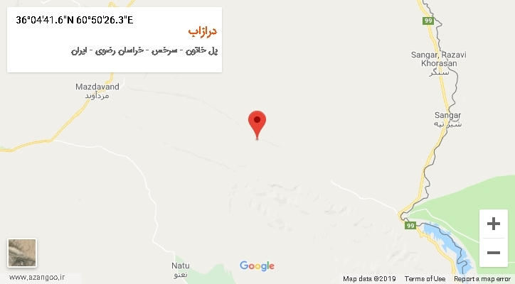 روستای درازاب بر روی نقشه