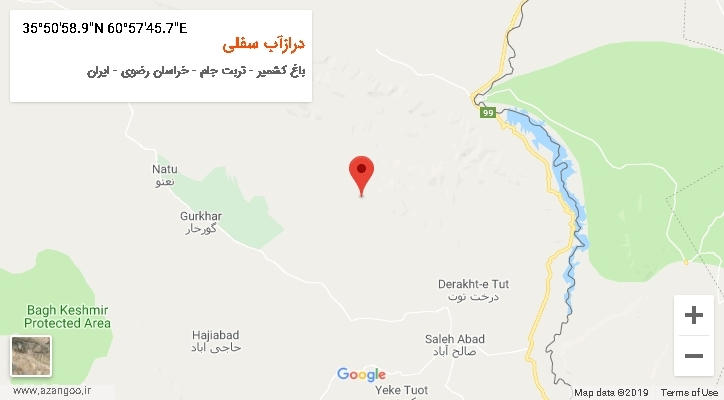 روستای درازآب سفلی بر روی نقشه