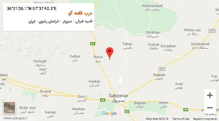 روستای درب قلعه گو بر روی نقشه