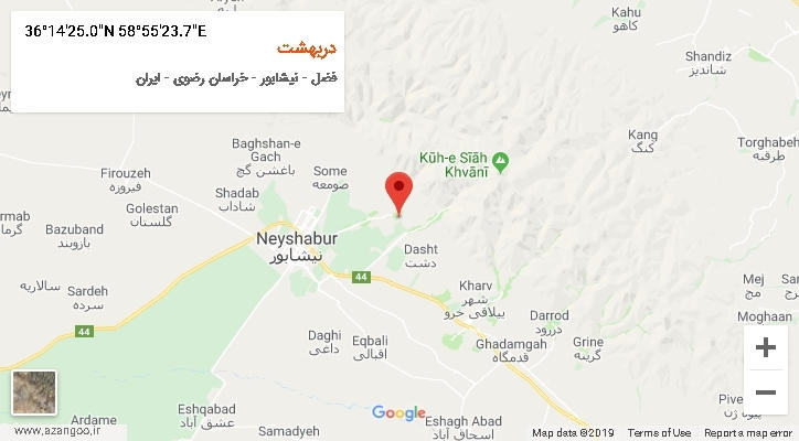 روستای دربهشت بر روی نقشه