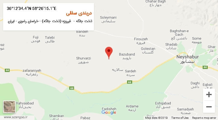 روستای دربندی سفلی بر روی نقشه