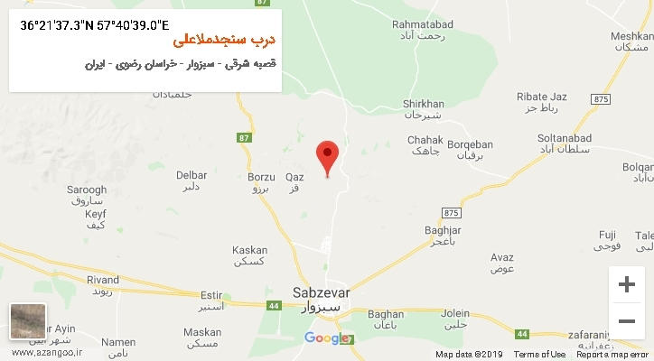 روستای درب سنجدملاعلی بر روی نقشه