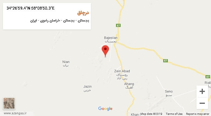 روستای درچاق بر روی نقشه
