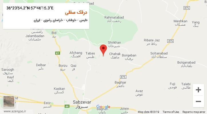 روستای درفک سفلی بر روی نقشه