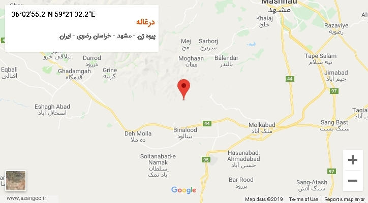 روستای درغاله بر روی نقشه