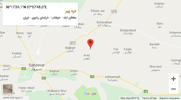 روستای دره پیر بر روی نقشه