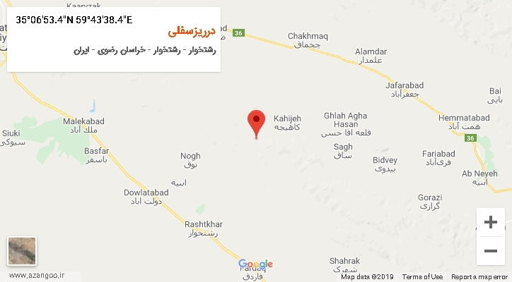 روستای درریزسفلی بر روی نقشه