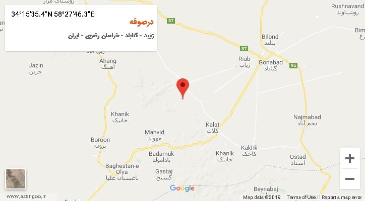 روستای درصوفه بر روی نقشه