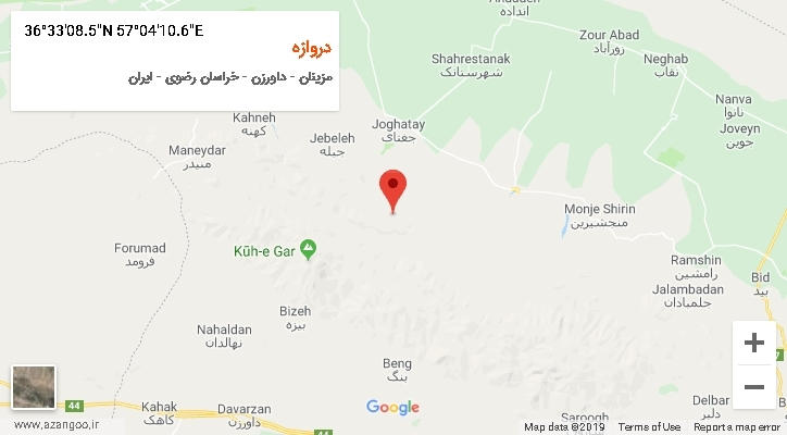 روستای دروازه بر روی نقشه