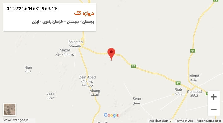 روستای دروازه گگ بر روی نقشه