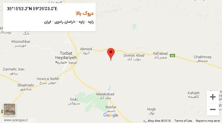 روستای دروک بالا بر روی نقشه