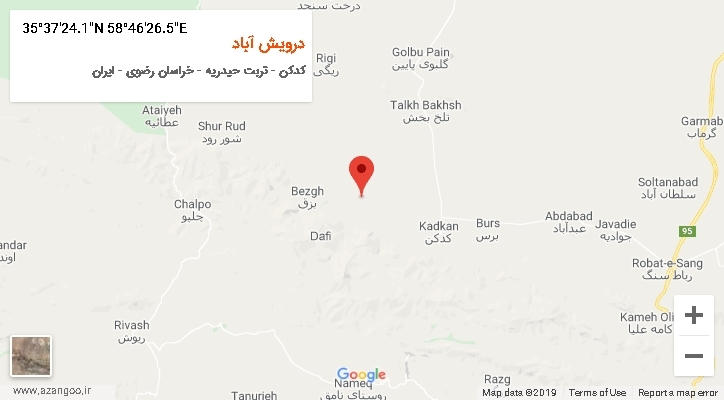 روستای درویش آباد بر روی نقشه