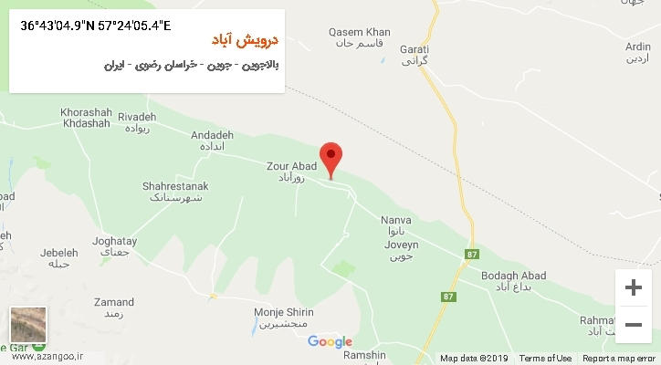 روستای درویش آباد بر روی نقشه