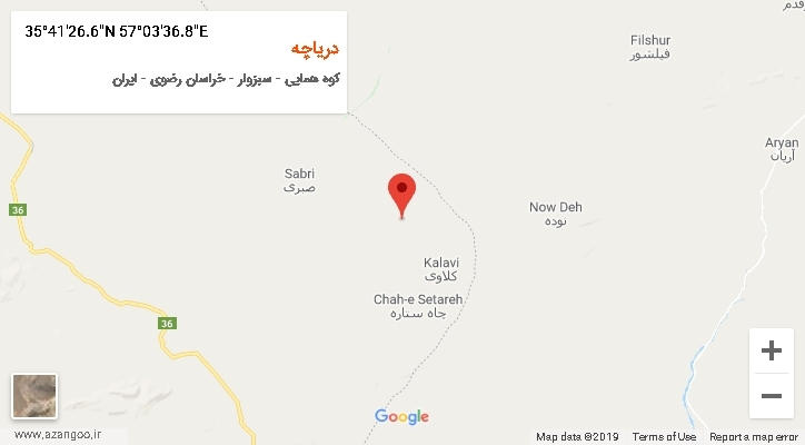 روستای دریاچه بر روی نقشه