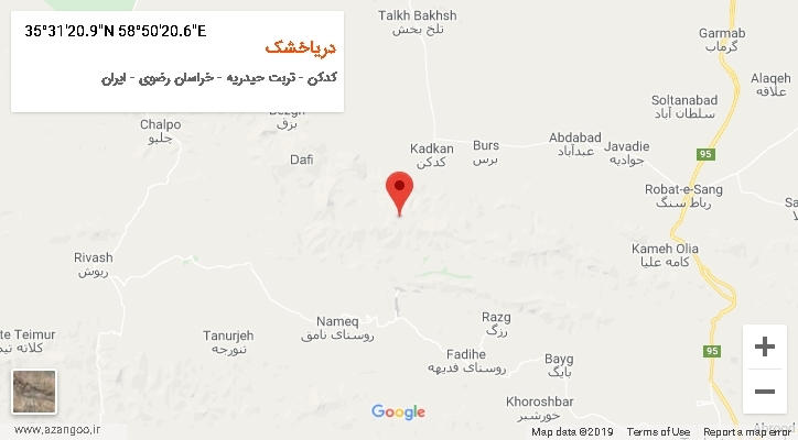 روستای دریاخشک بر روی نقشه