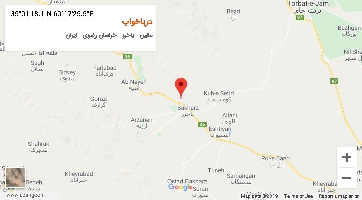 روستای دریاخواب بر روی نقشه