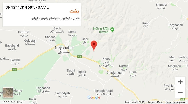 روستای دشت بر روی نقشه