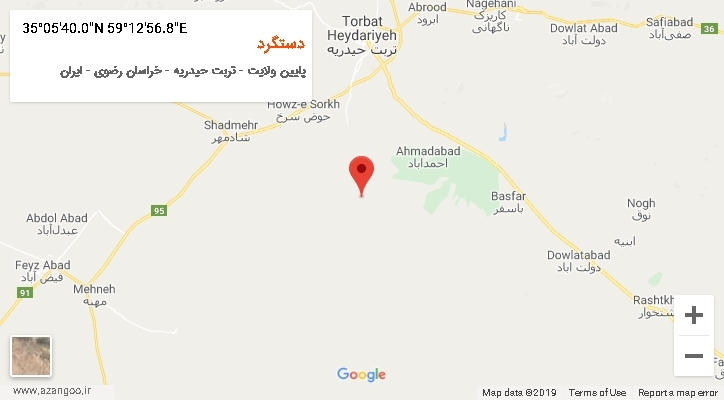 روستای دستگرد بر روی نقشه