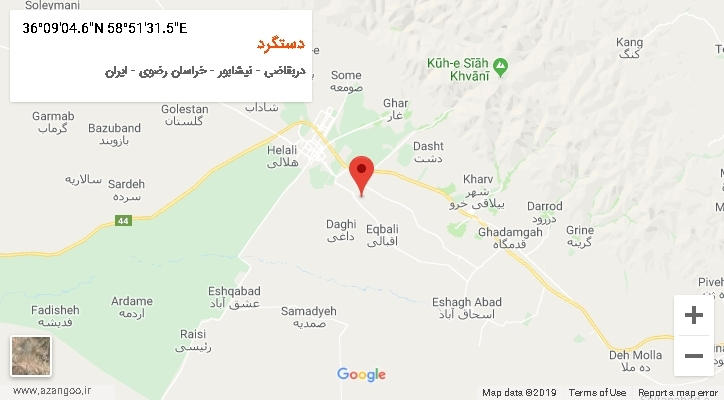 روستای دستگرد بر روی نقشه