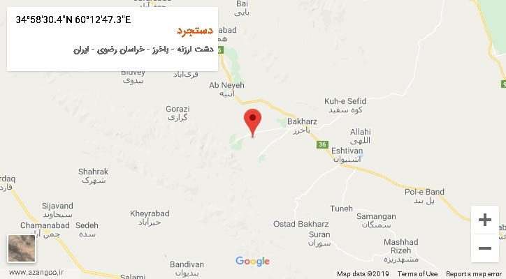 روستای دستجرد بر روی نقشه