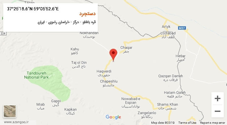 روستای دستجرد بر روی نقشه
