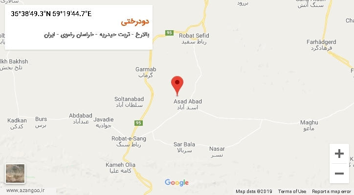 روستای دودرختی بر روی نقشه
