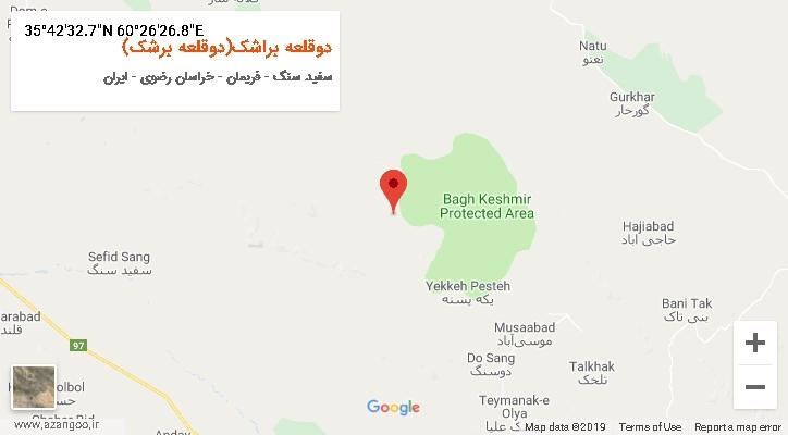 روستای دوقلعه براشک(دوقلعه برشک) بر روی نقشه