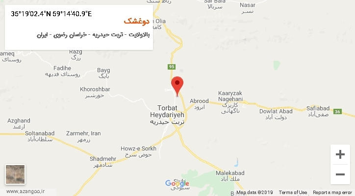 روستای دوغشک بر روی نقشه