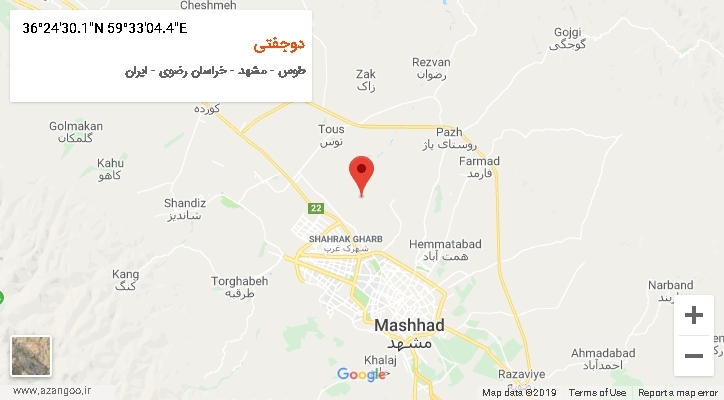 روستای دوجفتی بر روی نقشه
