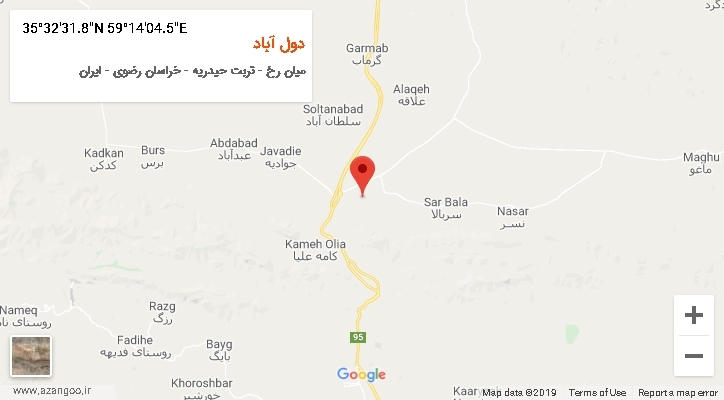 روستای دول آباد بر روی نقشه