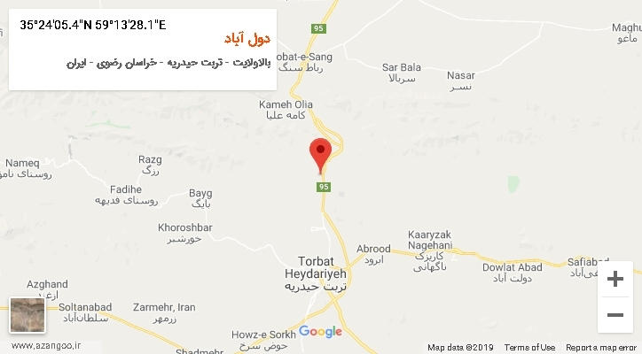 روستای دول آباد بر روی نقشه