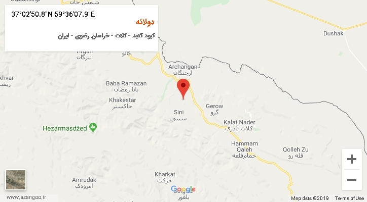 روستای دولانه بر روی نقشه
