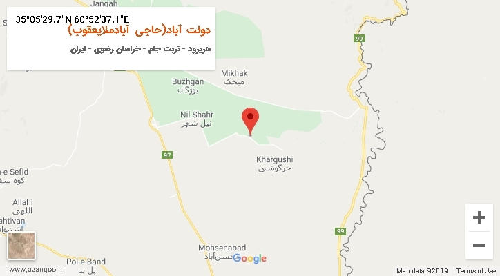 روستای دولت آباد(حاجی آبادملایعقوب) بر روی نقشه