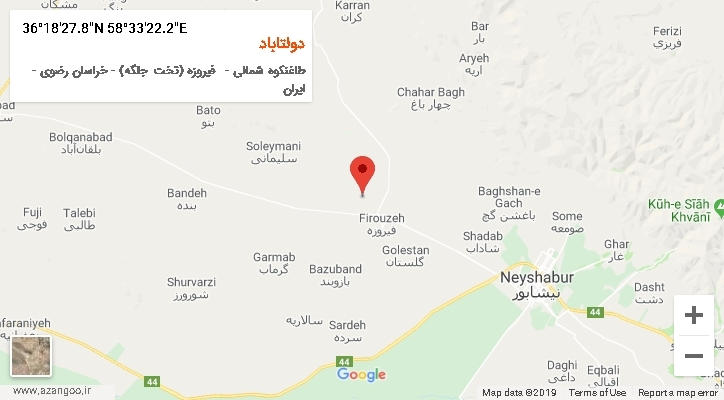 روستای دولتاباد بر روی نقشه