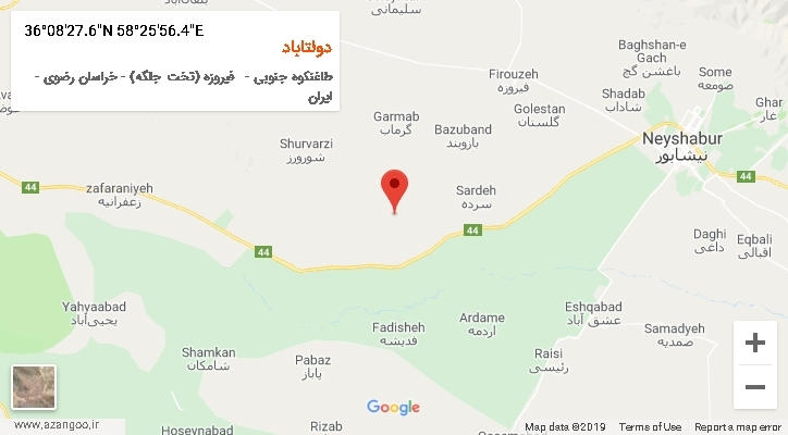 روستای دولتاباد بر روی نقشه