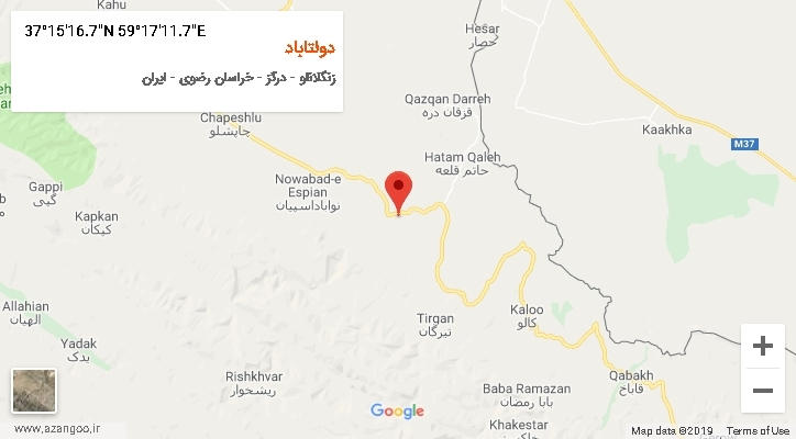 روستای دولتاباد بر روی نقشه