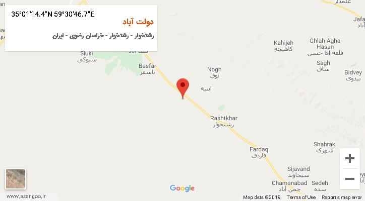 روستای دولت آباد بر روی نقشه