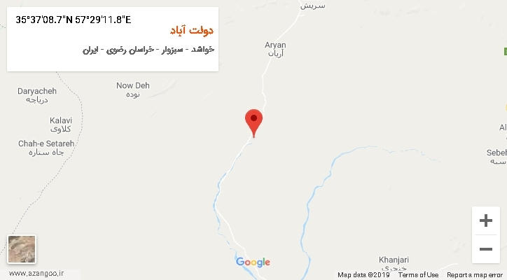 روستای دولت آباد بر روی نقشه