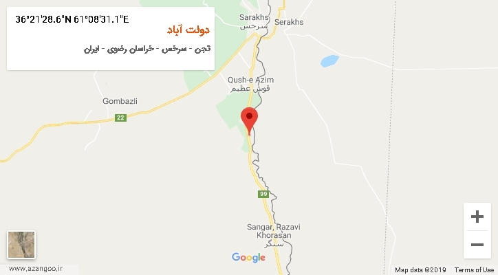 روستای دولت آباد بر روی نقشه