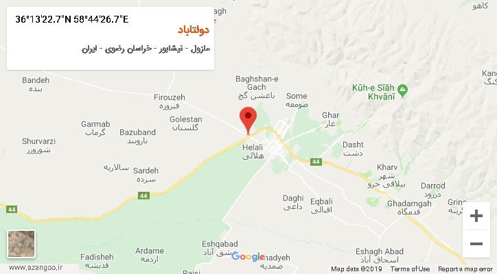 روستای دولتاباد بر روی نقشه