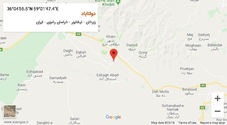 روستای دولتاباد بر روی نقشه