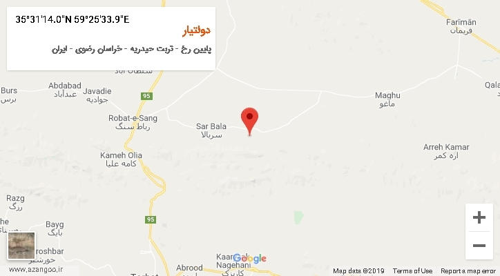 روستای دولتیار بر روی نقشه