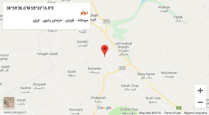 روستای دولو بر روی نقشه