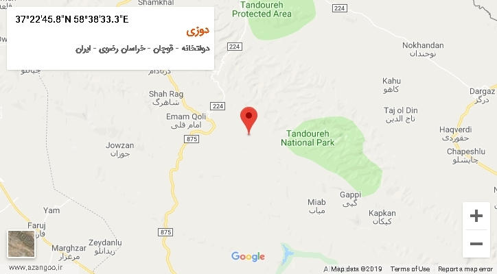 روستای دوزی بر روی نقشه