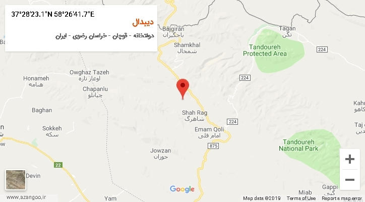 روستای دیبدال بر روی نقشه