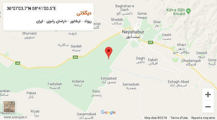 روستای دیگلانی بر روی نقشه