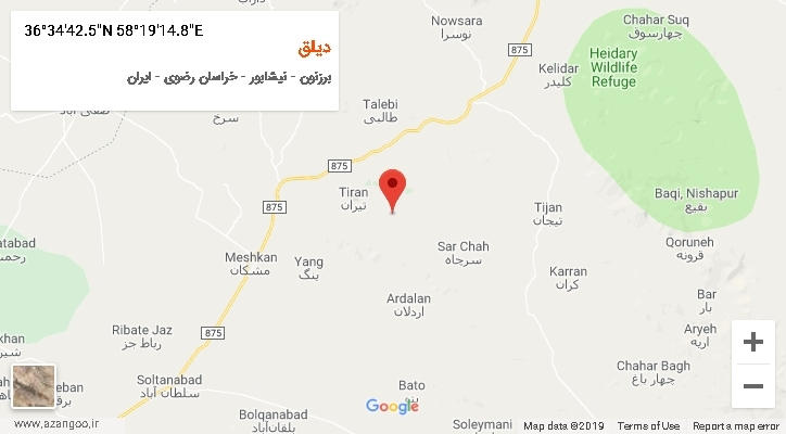 روستای دیلق بر روی نقشه